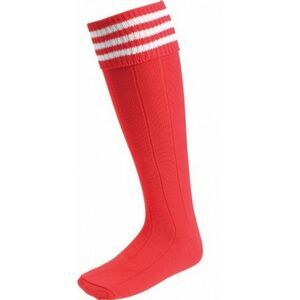Euro Childrens/Kids Stripe Detail Football Socks / Scarlet/White